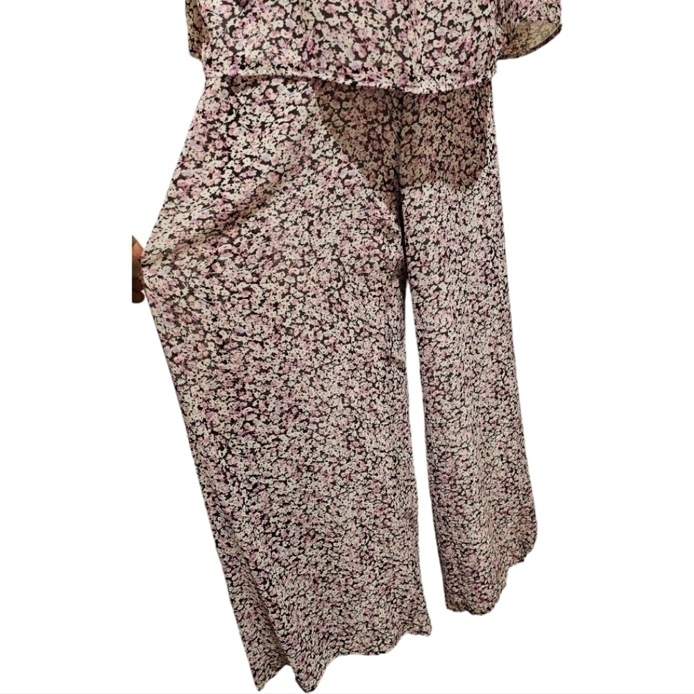 Riley & Rae Women's Floral Wide Legged Pants, Sz XL